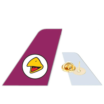 Nok Airlines aviation design tail-shape badge pin in polished alloy.