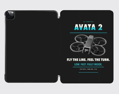 DJI Avata 2 design on black ipad tablet case
