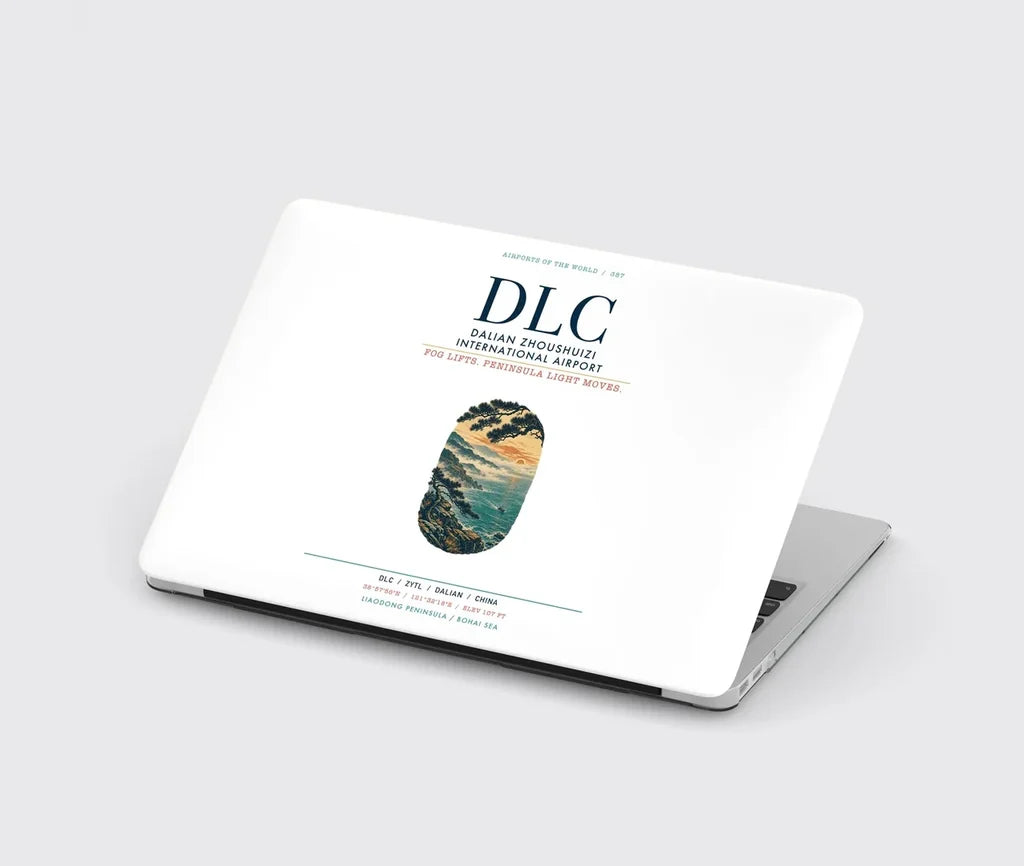 Dalian Zhoushuizi International Airport (DLC) design on white MacBook case