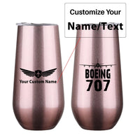 Thumbnail for Boeing 707 & Plane 6oz Egg aviation design on 6oz egg cup, compact 6oz ceramic.