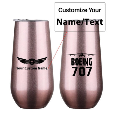 Boeing 707 & Plane 6oz Egg aviation design on 6oz egg cup, compact 6oz ceramic.
