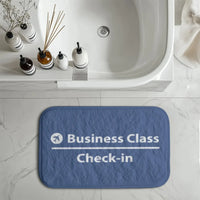 Thumbnail for Business Class - Check In aviation print bath mat, soft absorbent fabric with non-slip backing.