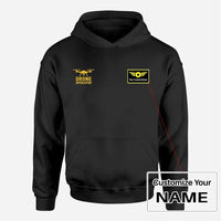 Thumbnail for Drone Operator aviation design on soft cotton blend men's hoodie with small chest logo.
