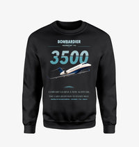 Thumbnail for Bombardier Challenger 3500 design on black sweatshirt