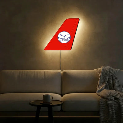 Sichuan Airlines aviation design on durable metal with LED aircraft tail wall art.