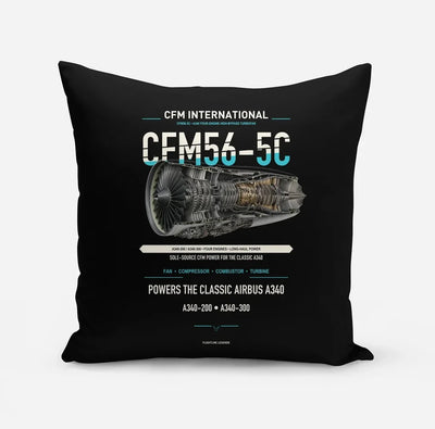 CFM56-5C design on black pillow