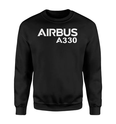 Airbus A330 & Text aviation design printed on soft cotton blend sweatshirt.