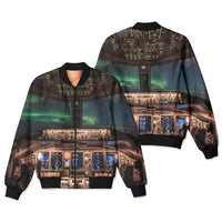 Thumbnail for Boeing 777 Cockpit aviation design printed on padded shell with full sublimation print 3D bomber jacket.