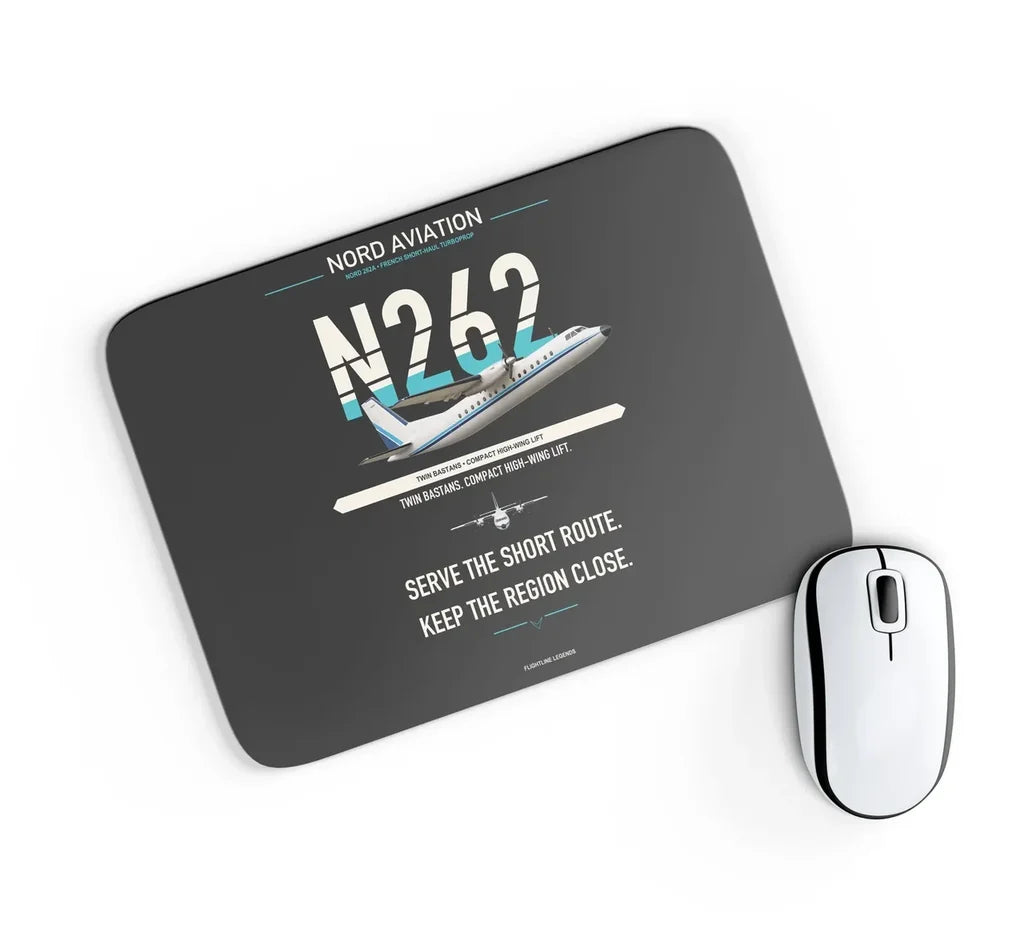 Nord 262A design on black rectangle mouse pad