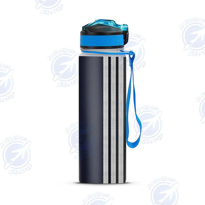 Special Silver Pilot Epaulettes 3 Lines Sports aviation design on sport kettle, insulated bottle with sport spout.