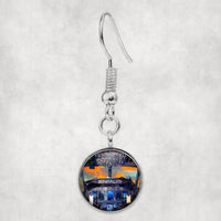 Thumbnail for Amazing Boeing 737 Cockpit aviation earrings, hypoallergenic alloy body with engraved detail.