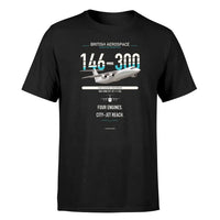 Thumbnail for BAe 146-300 design on black double-side t-shirt, single-side print