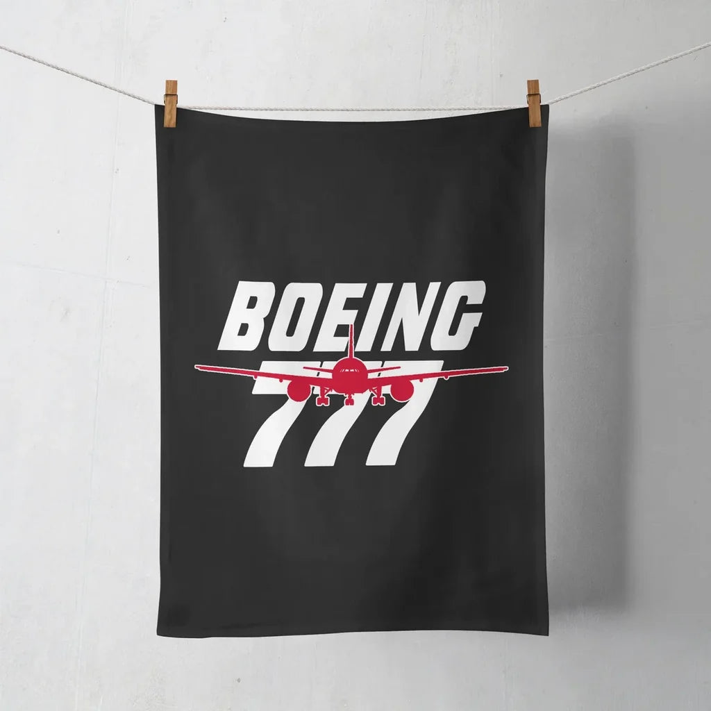 Amazing Boeing 777 aviation design on soft absorbent cotton towel.