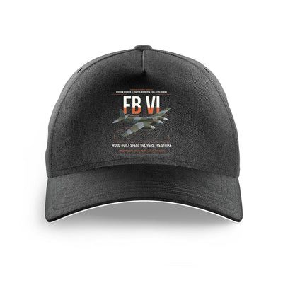 de Havilland Mosquito FB VI design on black printed hat