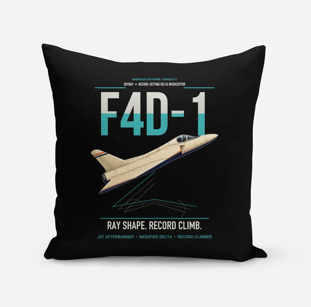 F4D-1 Skyray design on black pillow