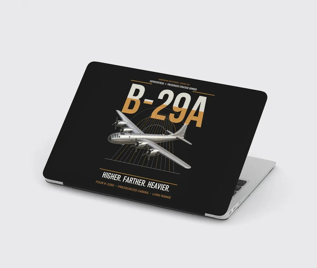 B-29A Superfortress design on black MacBook case