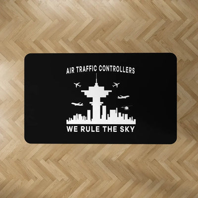 Air Traffic Controllers - We Rule The Sky aviation design on durable carpet pile with non-slip backing rectangle carpet floor.