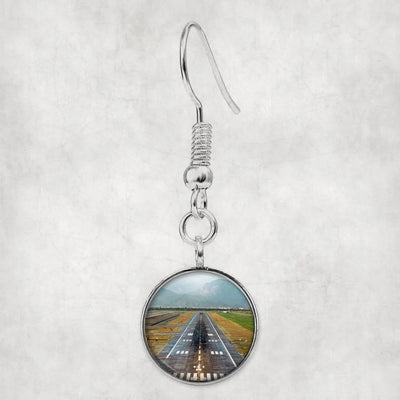 Amazing Mountain View & Runway aviation earrings, hypoallergenic alloy body with engraved detail.