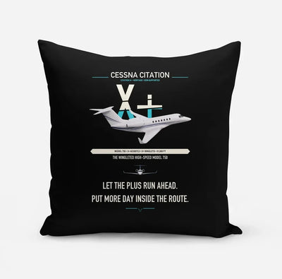 Cessna Citation X+ design on black pillow