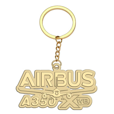 Amazing Airbus A350 XWB aviation hollow key chain in polished alloy.