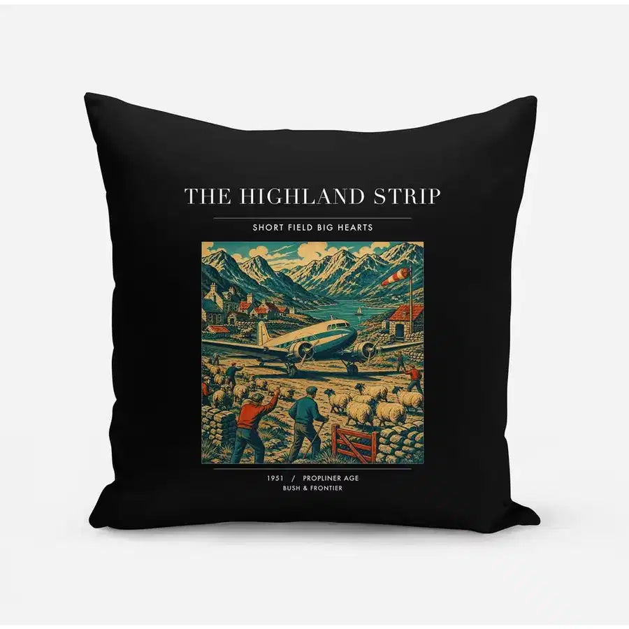 VINTAGE G4097 - The Highland Strip - Designed Pillows design on black