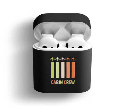Colourful Cabin Crew aviation print AirPod case, fits AirPods.