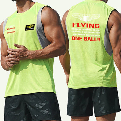 Flying One Ball Sleveless Quick Dry Sports aviation design printed on quick-dry breathable fabric men's tank top.