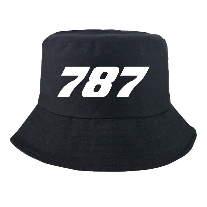 Boeing 787 Flat Text Summer aviation embroidery on breathable cotton summer hat.