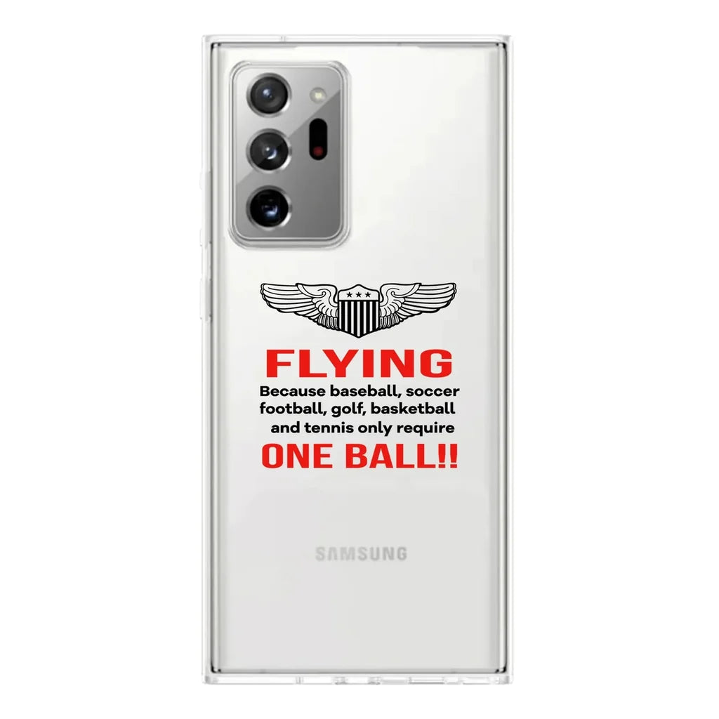 Flying One Ball Transparent Silicone Samsung S & Note aviation print transparent Samsung Galaxy S/Note case, fits Samsung Gal.