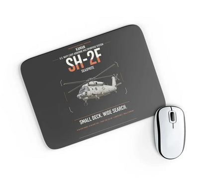 Kaman SH-2F Seasprite design on black rectangle mouse pad