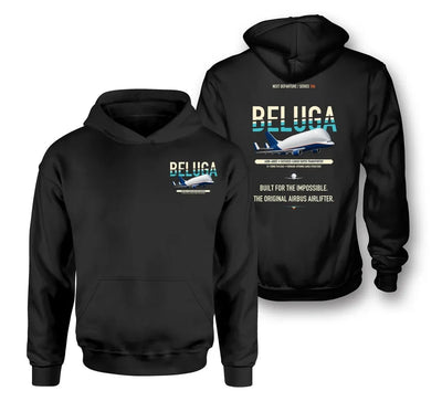Airbus A300-600ST BelugaST design on black hoodie