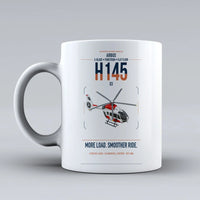 Thumbnail for Airbus H145 D3 design on white ceramic mug, double-side print