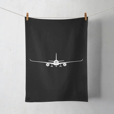 Airbus A350 Silhouette aviation design on soft absorbent cotton towel.