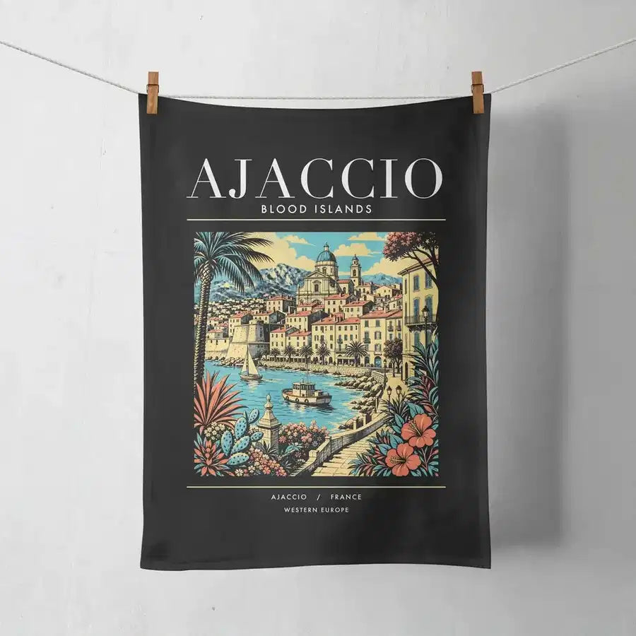 AJACCIO - Poster - Towel - Black