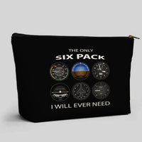 Thumbnail for The Only Six Pack I Will Ever Need aviation zipper pouch in durable polyester.