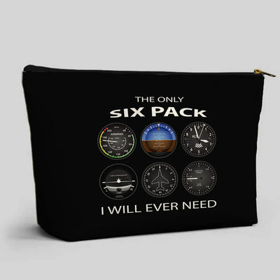 The Only Six Pack I Will Ever Need aviation zipper pouch in durable polyester.