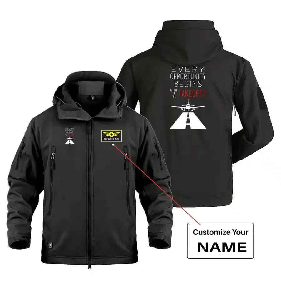 Every Opportunity Military Jackets (Customizable) aviation design printed on heavy cotton shell with field-style pockets mili.