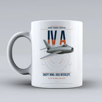 Thumbnail for Dassault Mystère IV A design on white ceramic mug, double-side print