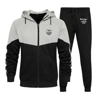 The Cessna 152 Colourful Z. aviation design on colourful cotton blend zipped hoodie and sweatpants set.