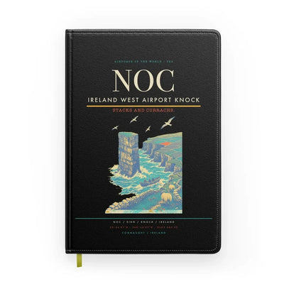 Ireland West Airport Knock (NOC) design on black notebook