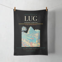 Thumbnail for Lugano Airport (LUG) design on black towel