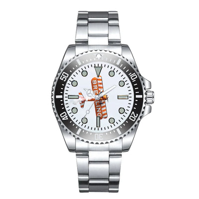 Breitling Show Aircraft Luxury Aviators aviation-themed aviator watch, polished premium stainless steel.