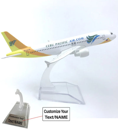 Side view of Cebu Pacific Airlines in the Philippines Airbus A320 Airplane Model (16CM) aviation 16-18cm scale model aircraft.