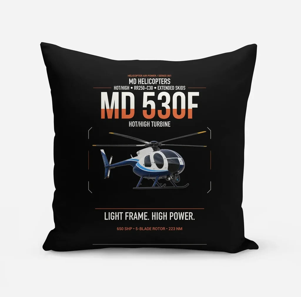 MD Helicopters MD 530F design on black pillow