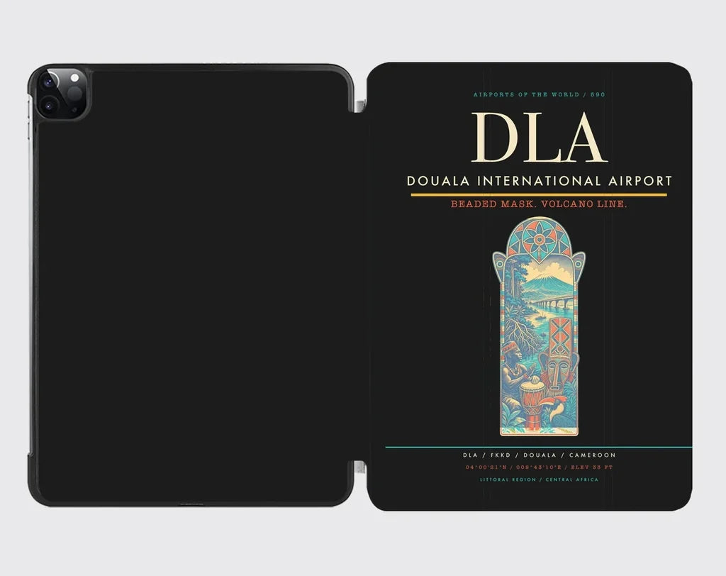 Douala International Airport (DLA) design on black ipad tablet case