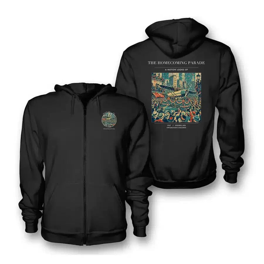 VINTAGE G4053 - The Homecoming Parade - Premium Zipped Hoodie design on black