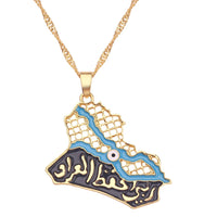 Thumbnail for Iraq Map Flag Necklace