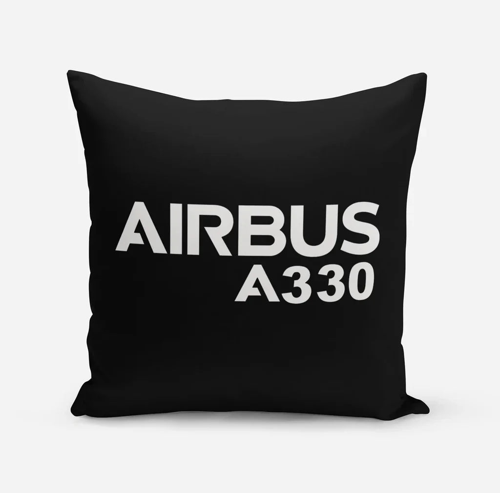 Airbus A330 & Text aviation design on soft polyester filling pillow.