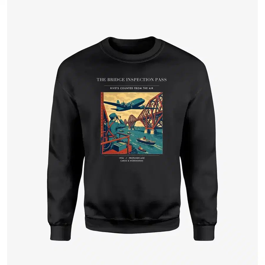 VINTAGE G4482 - The Bridge Inspection Pass - Designed Sweatshirts design on black