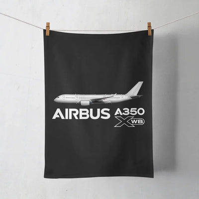 The Airbus A350 WXB aviation design on soft absorbent cotton towel.